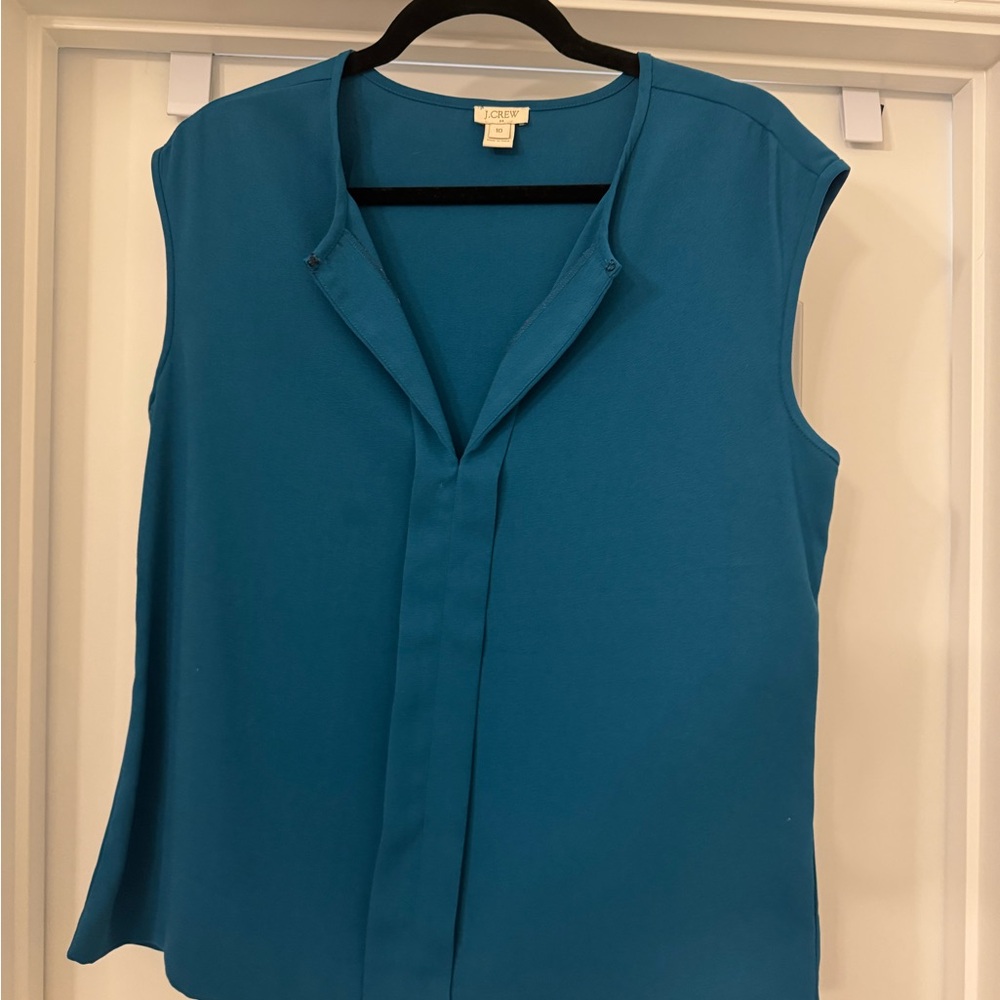 J. Crew Teal Sleeveless Blouse